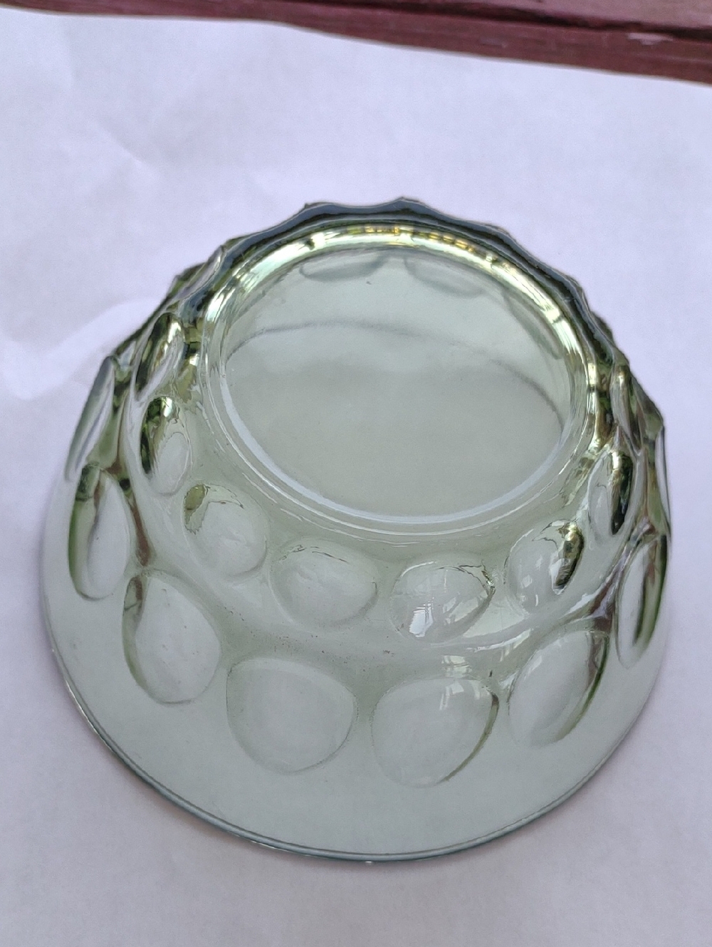 Vintage Green Pressed Glass Bowl - Picture 3 of 3